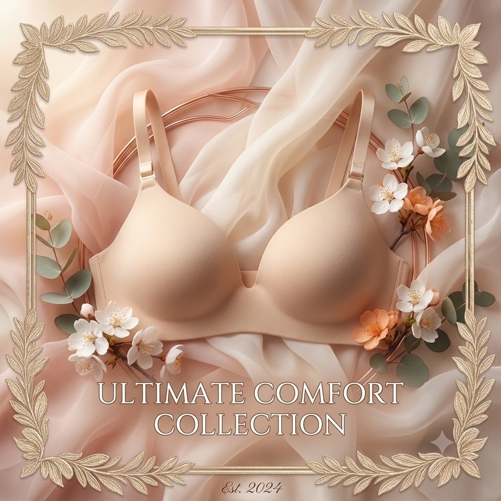 Serra Ultimate Comfort Wireless Bra Beige Nude Cotton Blend Size Large L Support